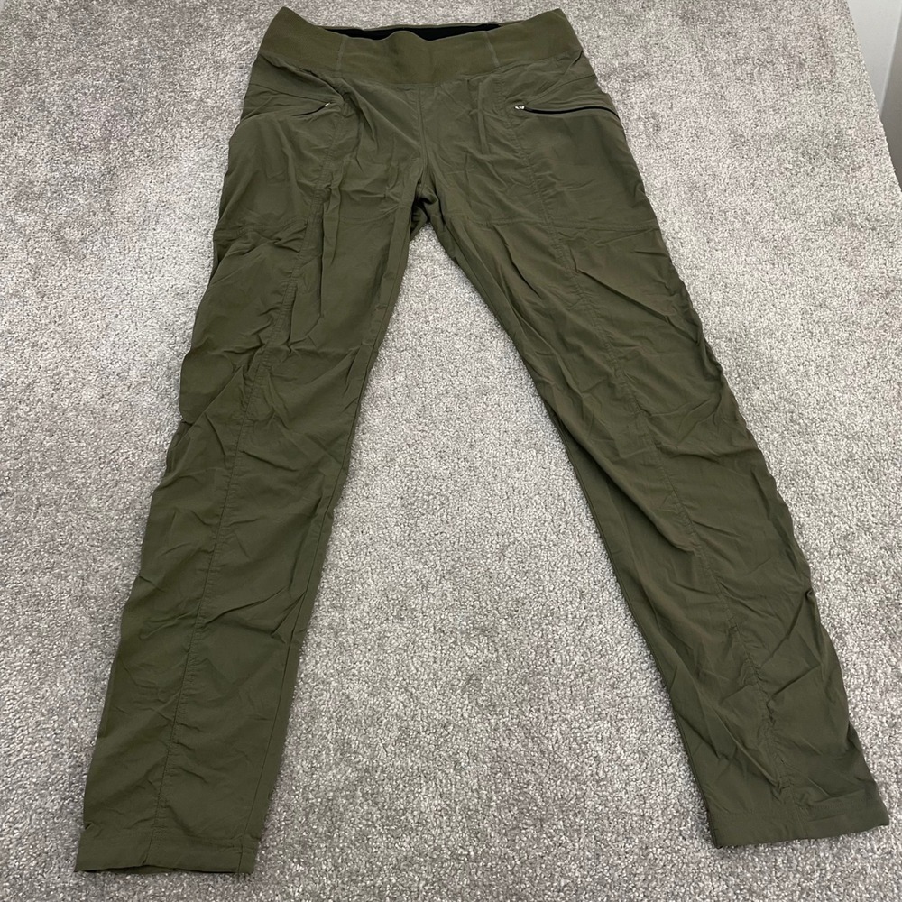 Prana Pants Womens Medium Tall Straight Stretch Olive Green Hiking Utility